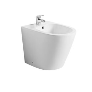 AIDI Floor Standing Toilet Bidet Set – Round Ceramic Back to Wall Model