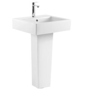 CE Certified Ceramic Pedestal Basin for Bathroom Projects | AidiBath Factory OEM Supply