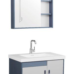 MYG-M10 Wall-Mounted Vanity — Solid Wood Bathroom Cabinet with Ceramic/Slate Top | OEM MOQ 100