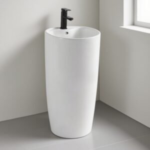 AIDI Customizable Pedestal Sink — Modern Minimalist Ceramic Basin